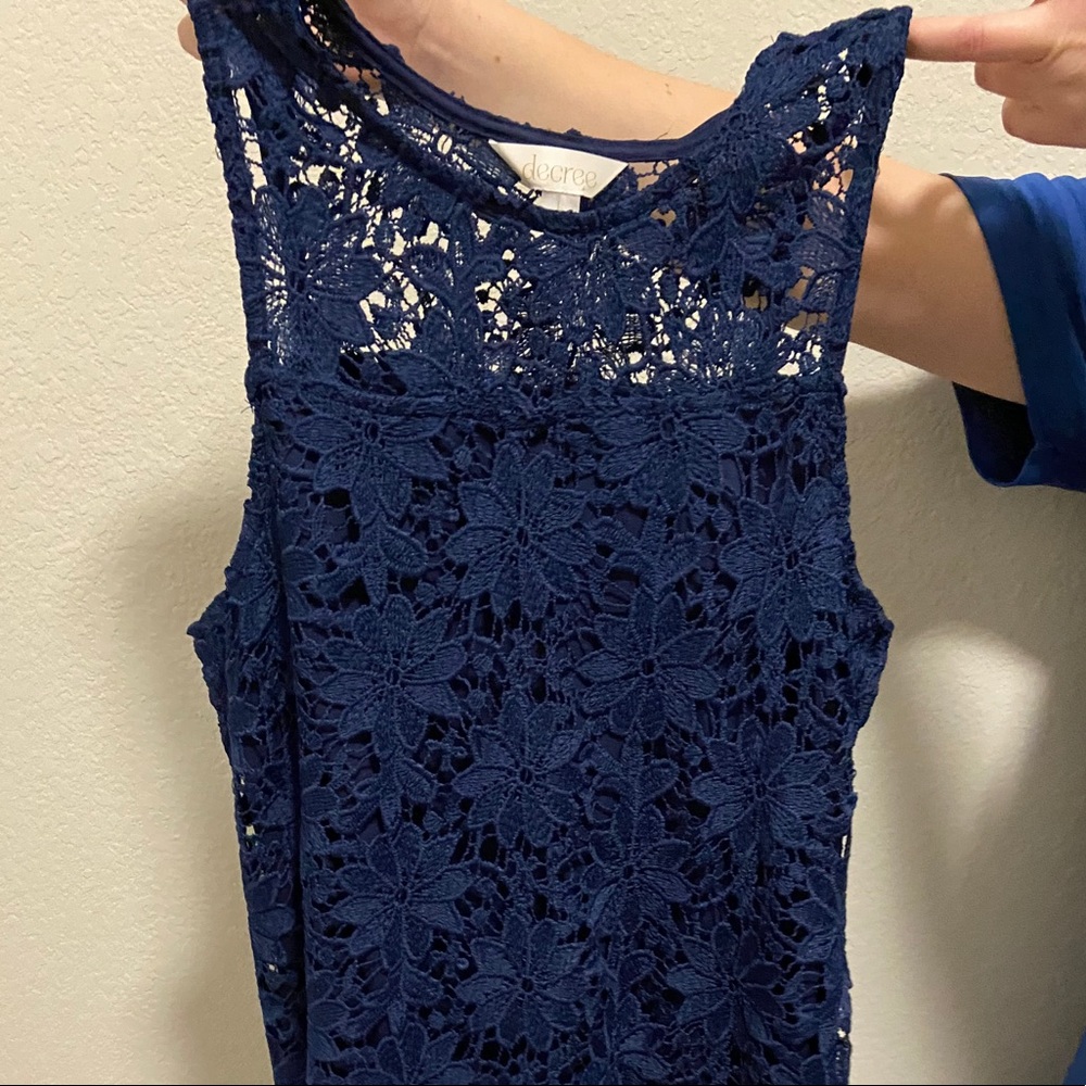 Navy Blue Spring Dress - Picture 2 of 3
